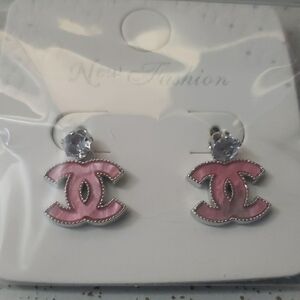 Pink And Silver Earrings